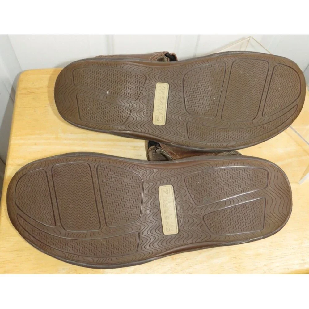 Sperry Top-Sider Mens Brown Leather Strappy Adjustable Sandals Size 13M